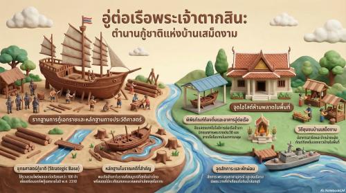 พช.เมืองจันทบุรี เชิญชวนท่องเที่ยวอู่ต่อเรือและศาลสมเด็จพระเจ้าตากสิน บ้านเสม็ดงาม ตำบลเสม็ดงาม อำเภอเมืองจันทบุรี จังหวัดจันทบุรี